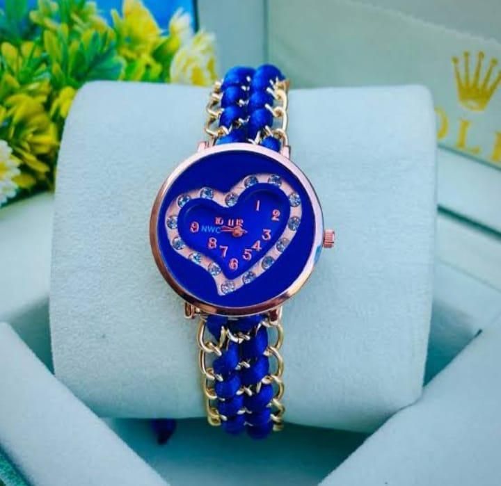 Women's Blue Heart Dial Quartz  Watch
