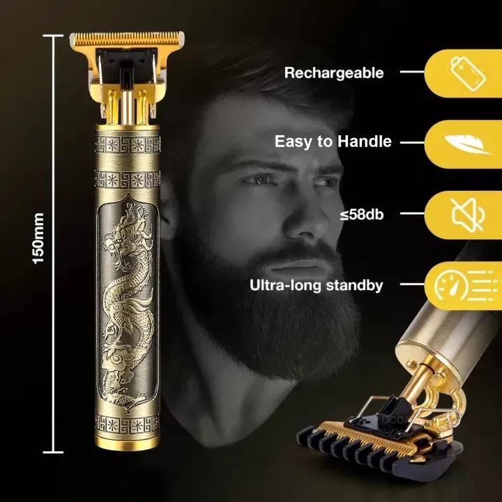 Vintage Metal Hair Trimmer Rechargeable Wet Dry Shaves