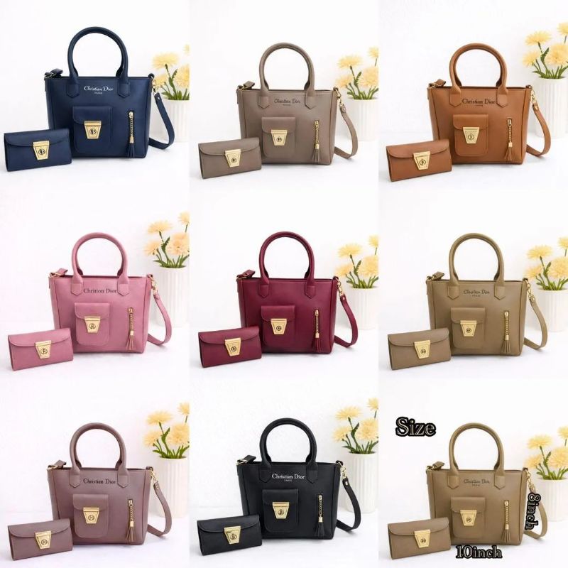 Leather Handbags set with Wallet