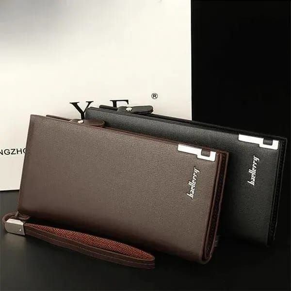 PU leather long wallet for mens