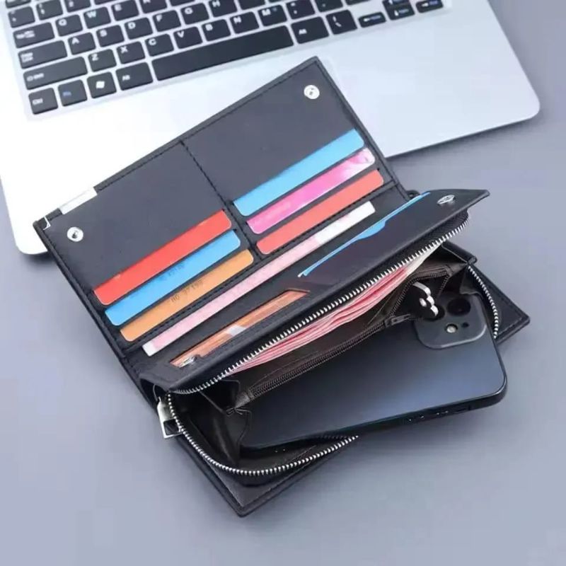 PU leather long wallet for mens