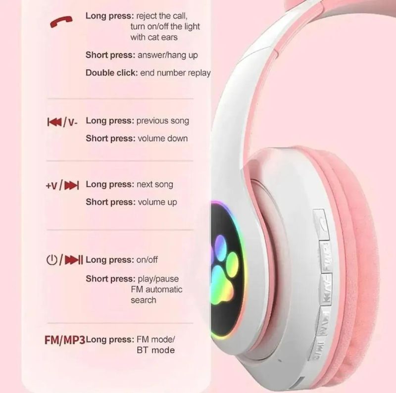 Cat Ear LED Wireless Headphones