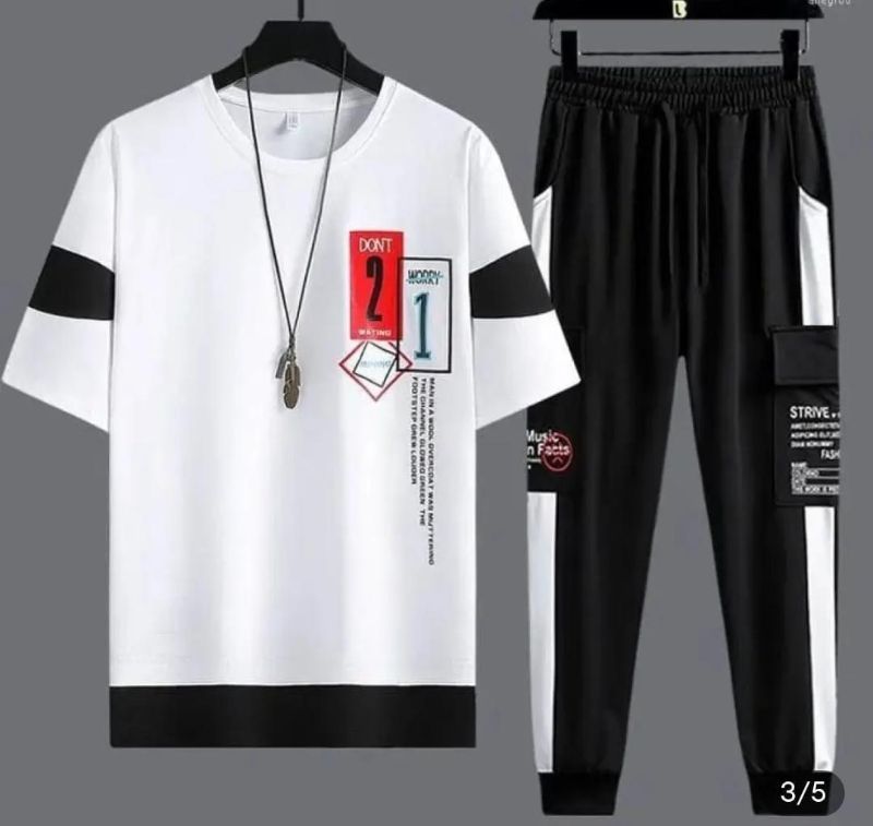Mens Graphic Tracksuit White Black