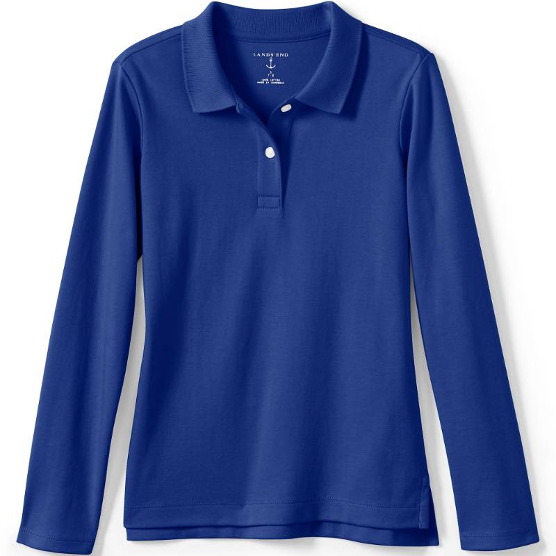 Blue Polo-Long Sleeve Mesh