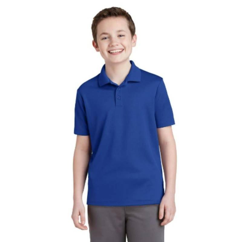 Blue Polo-Short Sleeve Racer Mesh