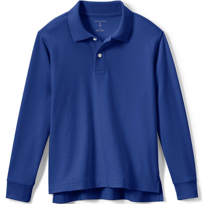 Blue Polo-Long Sleeve Interlock