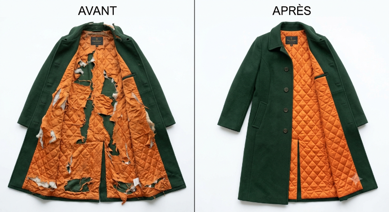 Reparer une dechirure Manteau