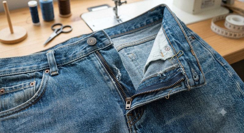 Remplacer fermeture sur  jeans