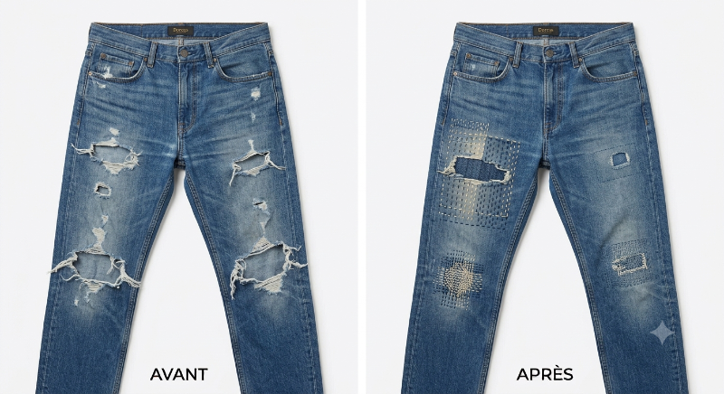 Rapiéçage creatif jeans