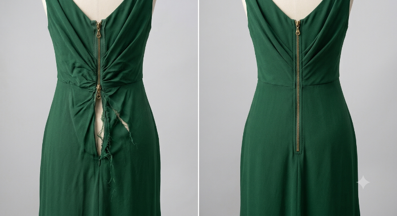 Remplacer fermeture éclaire robe