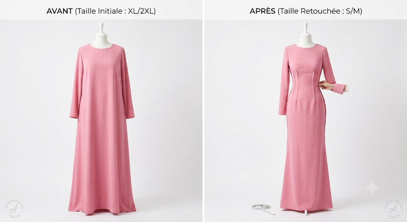 prendre le coté d'une robe