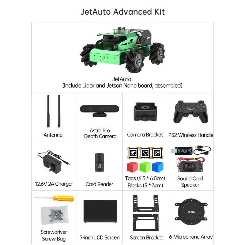Hiwonder JetAuto ROS Robot Car Powered by Jetson Nano with Lidar Depth Camera Touch Screen, Support SLAM Mapping and Navigation