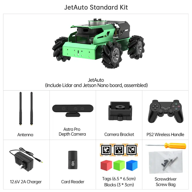 Hiwonder JetAuto ROS Robot Car Powered by Jetson Nano with Lidar Depth Camera Touch Screen, Support SLAM Mapping and Navigation