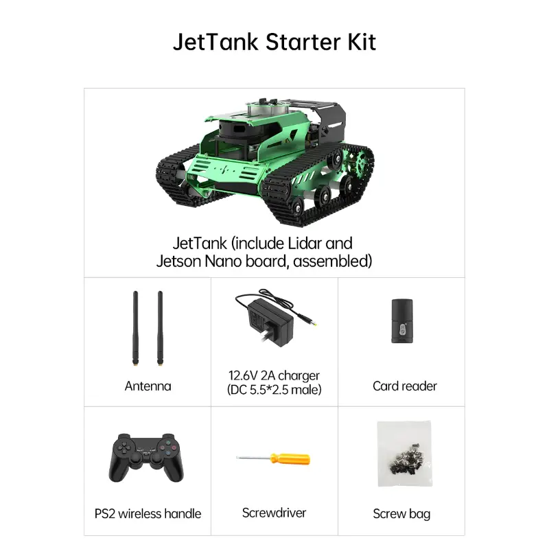 Hiwonder JetTank ROS Robot Tank Powered by Jetson Nano with Lidar Depth Camera Touch Screen, Support SLAM Mapping and Navigation