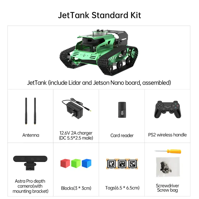 Hiwonder JetTank ROS Robot Tank Powered by Jetson Nano with Lidar Depth Camera Touch Screen, Support SLAM Mapping and Navigation