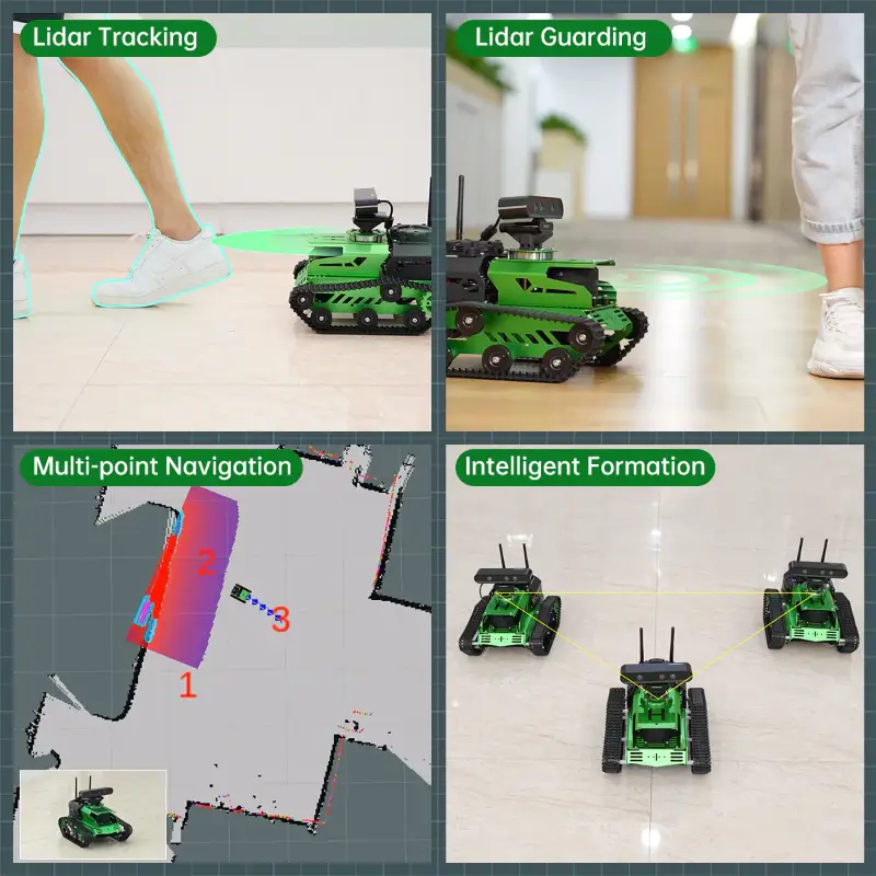 Hiwonder JetTank ROS Robot Tank Powered by Jetson Nano with Lidar Depth Camera Touch Screen, Support SLAM Mapping and Navigation