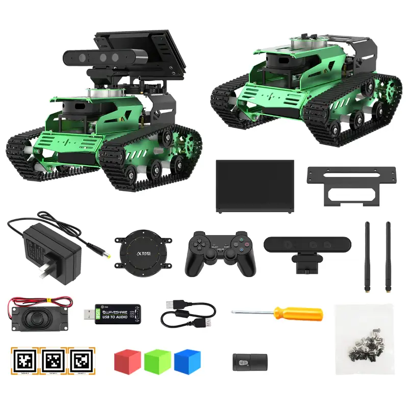 Hiwonder JetTank ROS Robot Tank Powered by Jetson Nano with Lidar Depth Camera Touch Screen, Support SLAM Mapping and Navigation