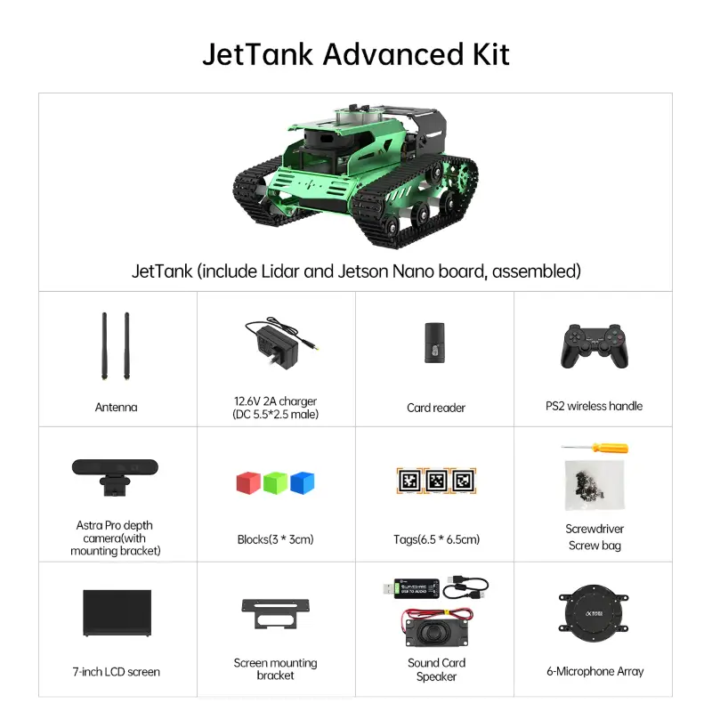 Hiwonder JetTank ROS Robot Tank Powered by Jetson Nano with Lidar Depth Camera Touch Screen, Support SLAM Mapping and Navigation