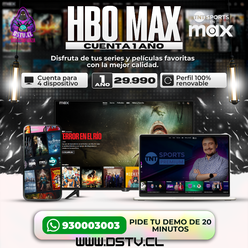 HBO MAX + TNT X 1 AÑO