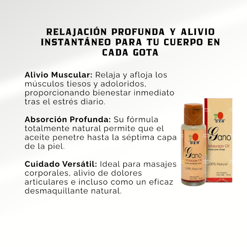 Gano Massage Oil - Aceite de Masaje Relajante con Ganoderma