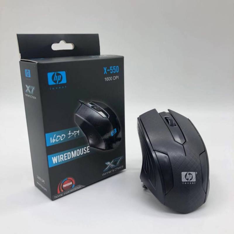 MOUSE INALAMBRICO HP NEGRO X550 WIREDMOUSE 1600 DPI