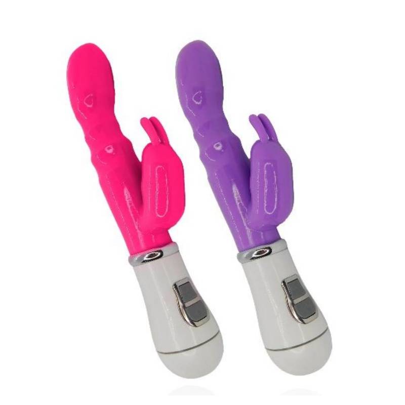 VIBRADOR DOBLE ESTIMULACION CONEJITO CLÍTORIS JUGUETE SEXUAL