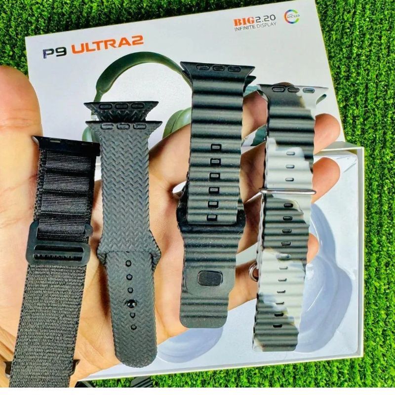 P9 Ultra 2 Tech Bundle – Headphones + Smart Watch + 7 Straps