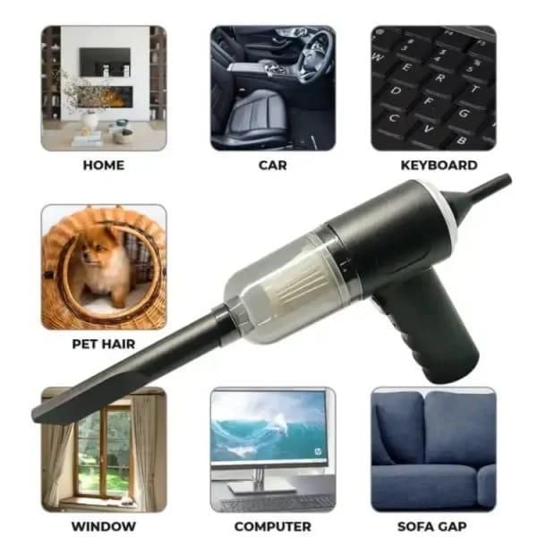 Portable 3-in-1 Car Vacuum Black ABS