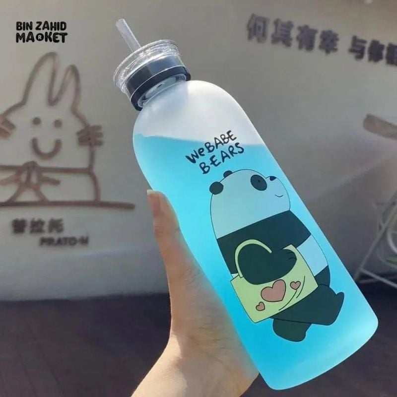 Cute Cartoon Water Bottle 1000ml Transparent ABS