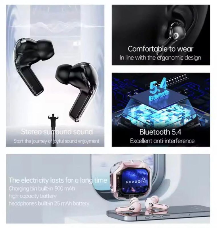 Wireless Transparent Airmax Buds 5.4