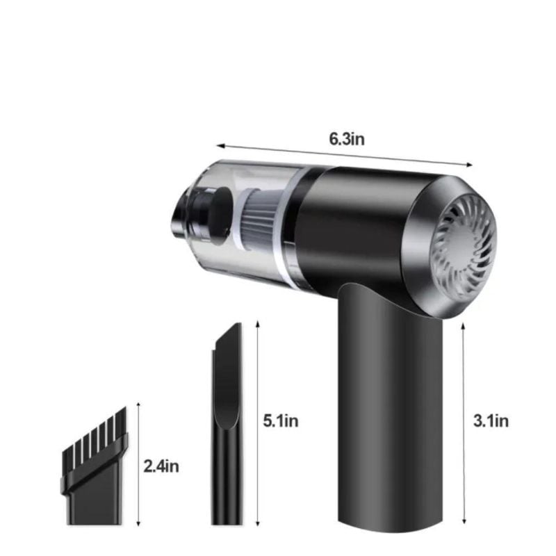 Portable 3-in-1 Car Vacuum Black ABS