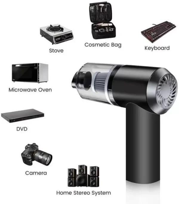 Portable 3-in-1 Car Vacuum Black ABS