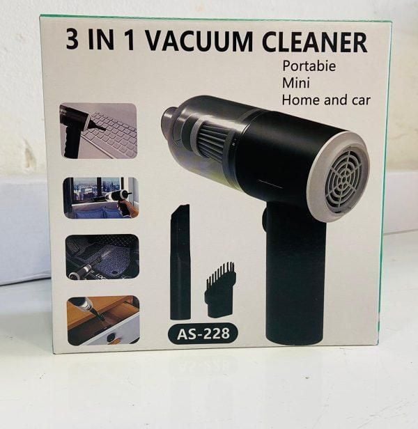 Portable 3-in-1 Car Vacuum Black ABS