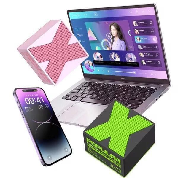 Portable Bluetooth Speaker with LED Light & Bass Sound