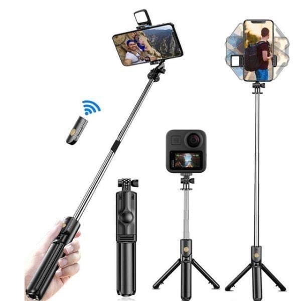4 in 1 Selfie Stick Tripod with Light & Remote