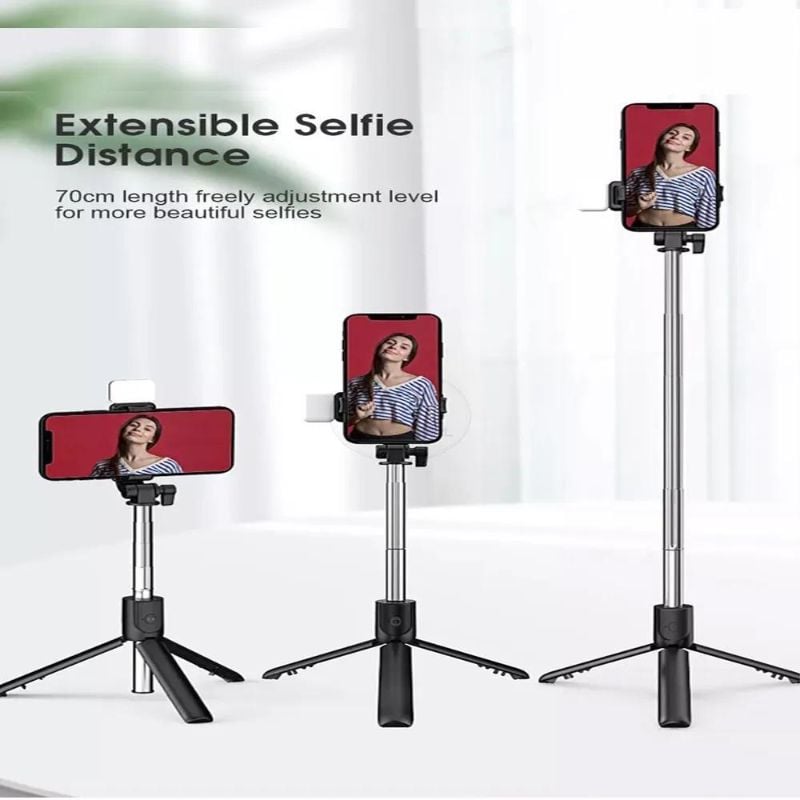 Bluetooth Selfie Stick With LED Light & Tripod