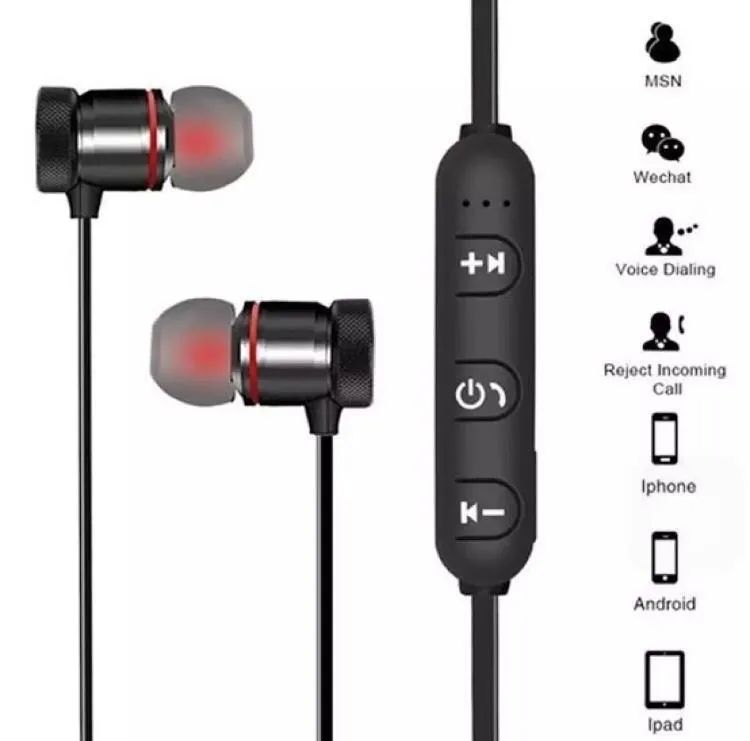 Black 800 Wireless Magnetic Sport Neckband