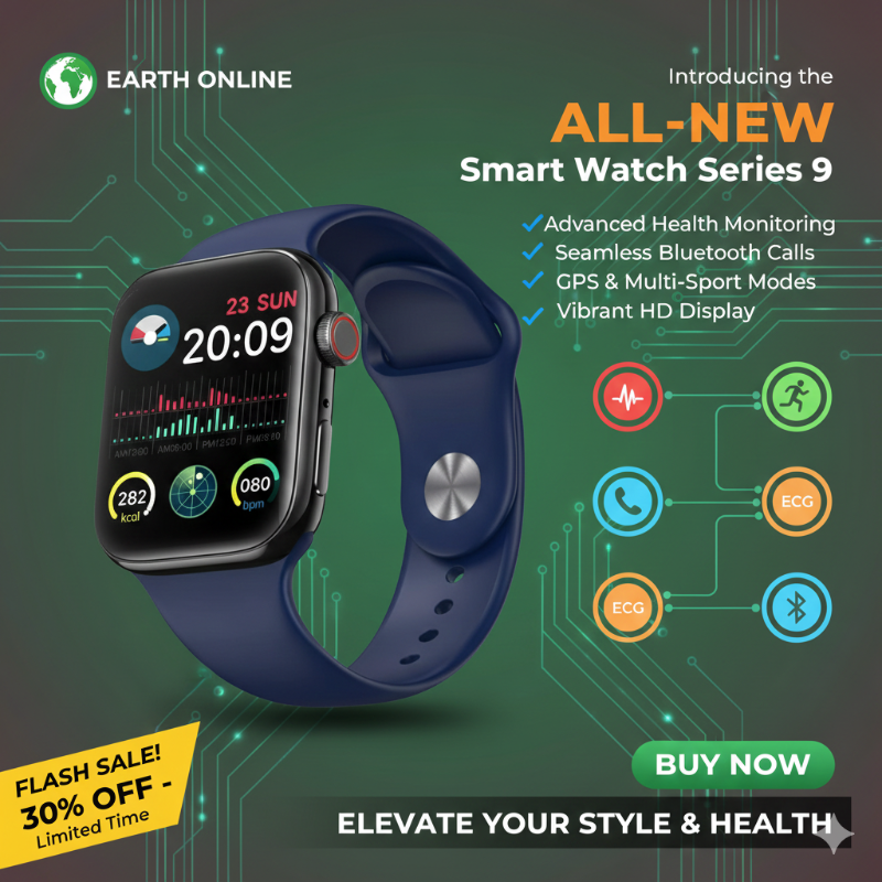 Stylish Smart Watch - Premium Silicone Fitness Tracker (Black, Red & Multicolor)