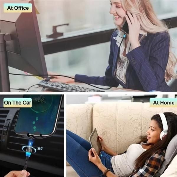 3-in-1 Magnetic Fast Charging Cable for Android iPhone Type-C EARTH ONLINE