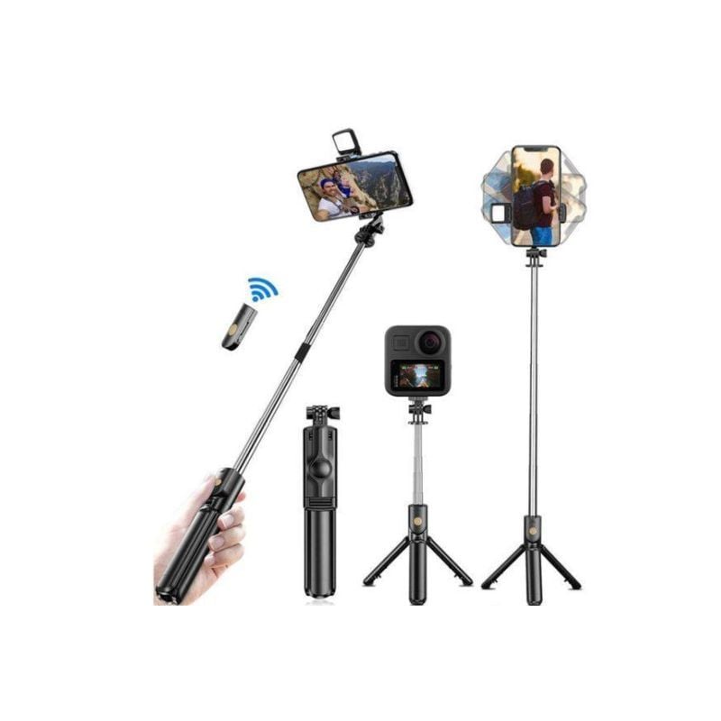 4 in 1 Selfie Stick Tripod with Light & Remote