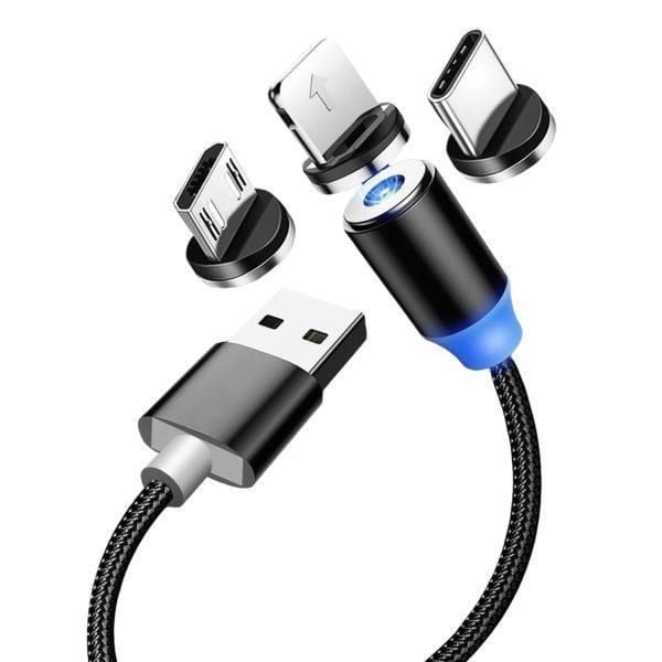 3-in-1 Magnetic Fast Charging Cable for Android iPhone Type-C EARTH ONLINE