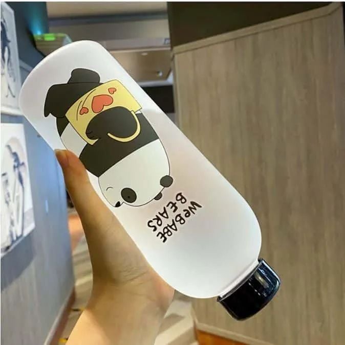 Cute Cartoon Water Bottle 1000ml Transparent ABS