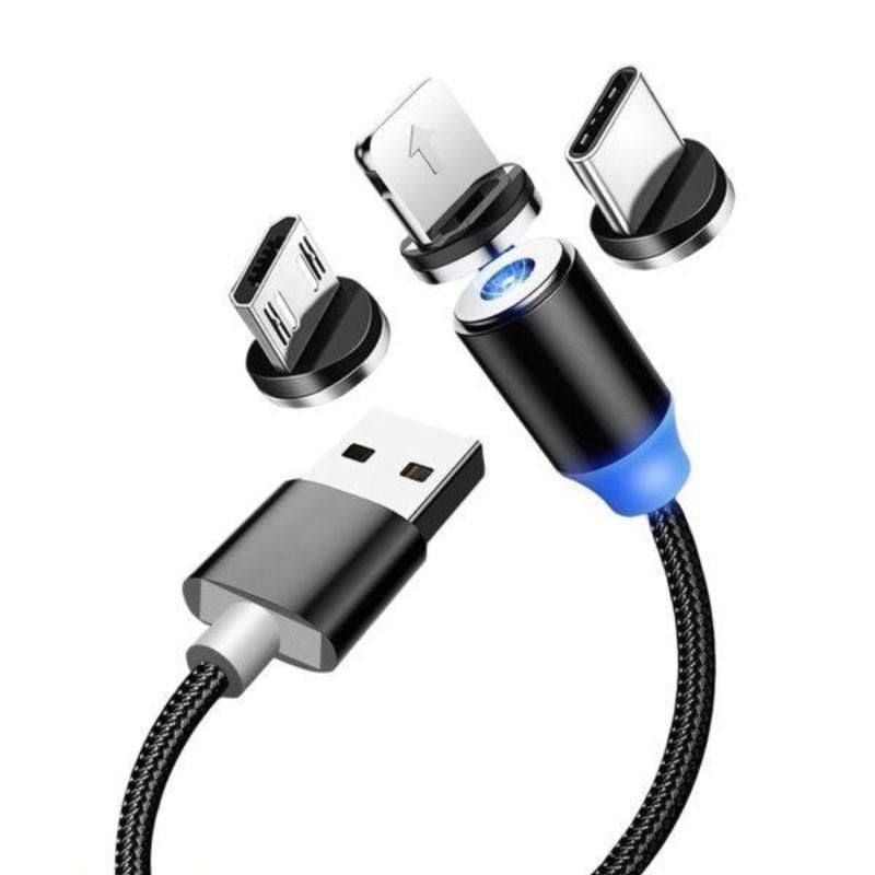 3-in-1 Magnetic Fast Charging Cable for Android iPhone Type-C EARTH ONLINE