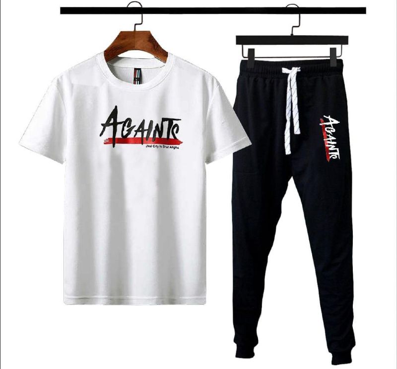 2 Pcs Men's Fleece Printed Track Suit