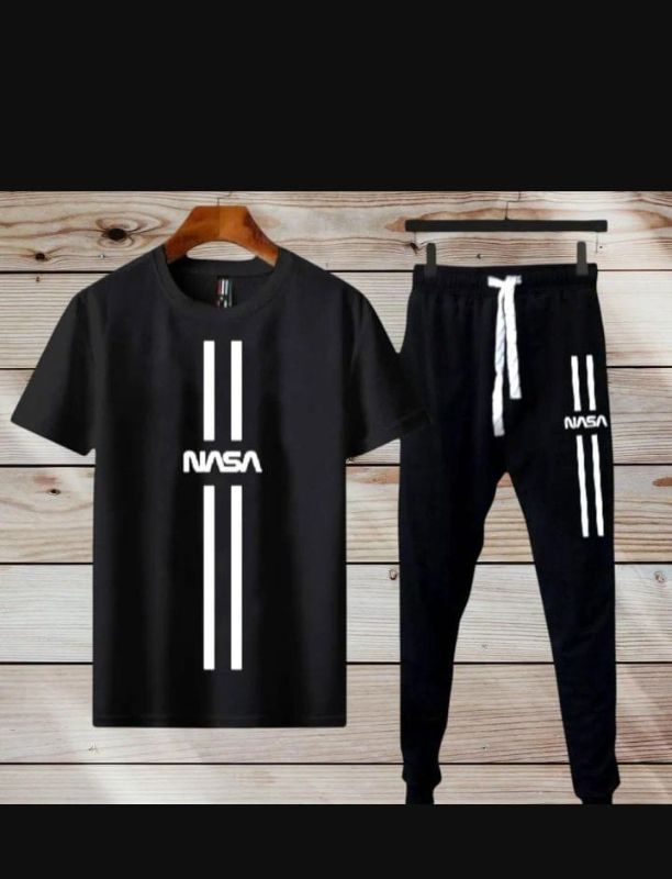 Men NASA Printed Green Track Suit 2Pcs