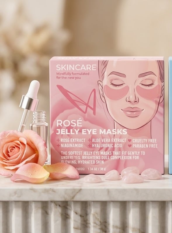 MASCARILLA PARA OJOS EXTRACTO DE ROSA, ALOE VERA,ACIDO HYLAURONICO