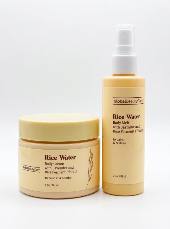 SET DE CREMA MAS BALSAMO CORPORAL DE ARROZ Y JAZMINE PARA CALMAR Y RESTAURAR LA PIEL