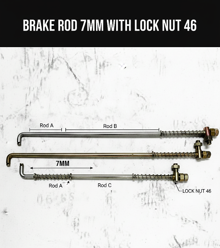 BRAKE ROD 7MM WITH LOCK NUT 46