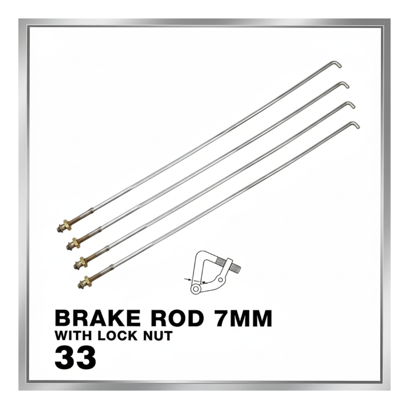 BRAKE ROD 7MM WITH LOCK NUT 33