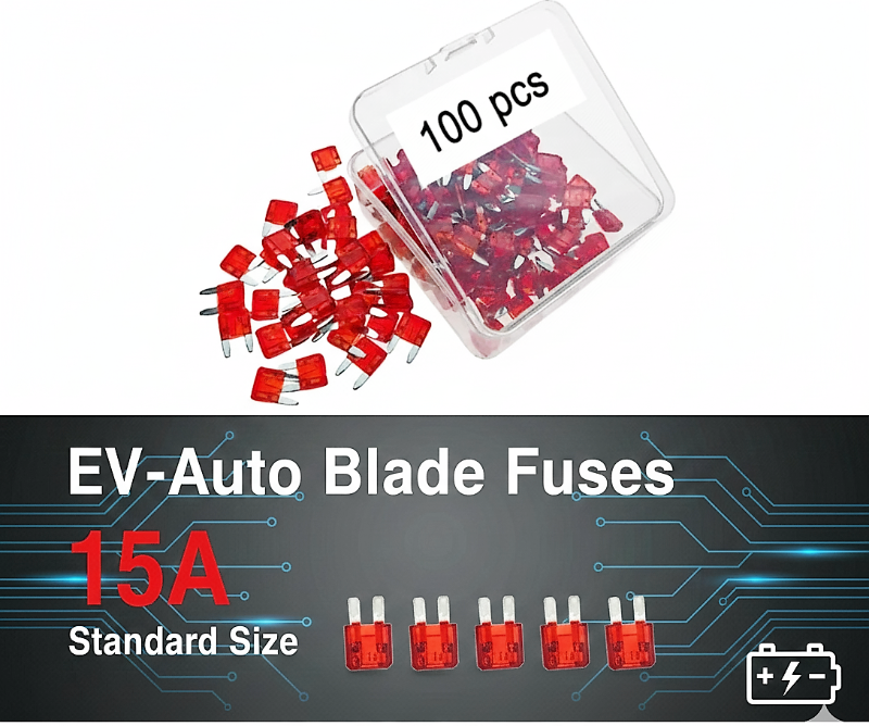 ev-Auto Blade Fuses 15A - 100PCS BOX